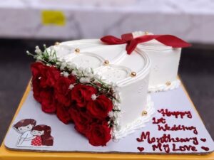 First Wedding Anniversary Heart Cake in Lahore