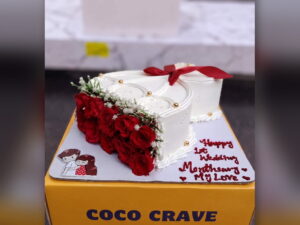 First Wedding Anniversary Heart Cake in Lahore