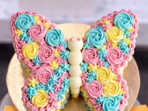 Floral Rainbow Butterfly Cake in Lahore
