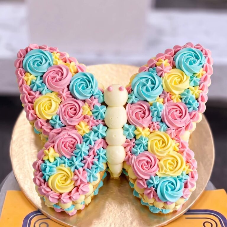 Floral Rainbow Butterfly Cake in Lahore