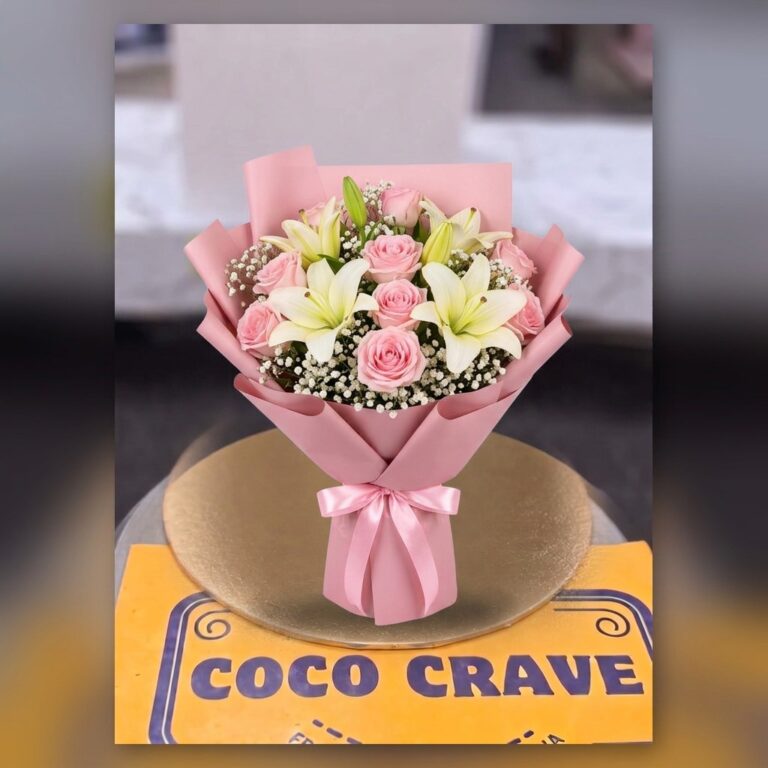Custom Flowers Only Design Cake Delivery Lahore - CocoCrave.pk