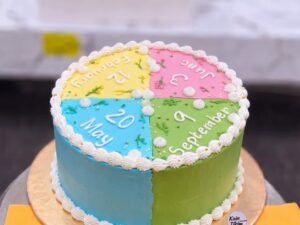 Four Colour Calendar Cake in Lahore