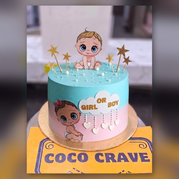 Girl or Boy Gender Reveal Cake in Lahore — delivered in Lake City, Lahore