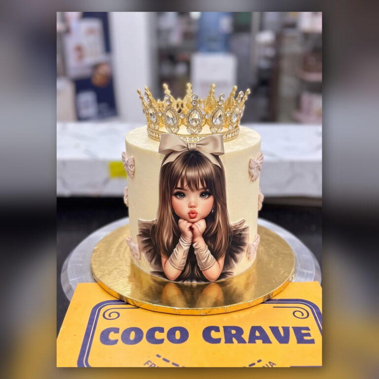 Golden Crown Cake for Girls in Lahore