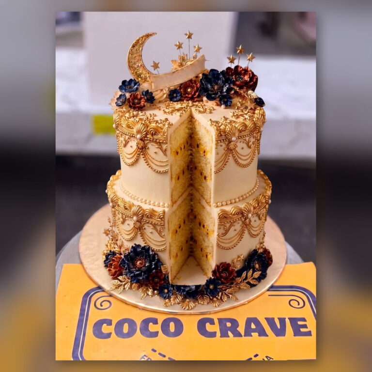 Golden Moon and Stars Coffee Cake in Lahore
