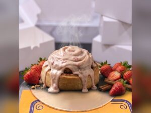 Golden Strawberry Cinnamon Roll in Lahore by CocoCrave.pk in Lahore