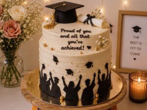 Graduation Cap Silhouette Cake in Lahore