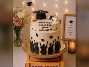 Graduation Cap Silhouette Cake in Lahore