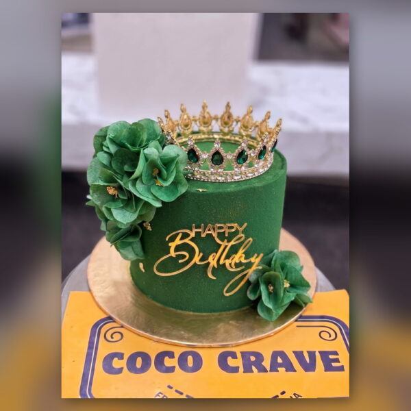 Green Floral Crown Cake in Lahore — delivered in Lahore