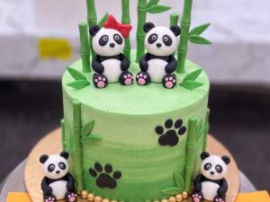Green Panda Bamboo Birthday Cake in Lahore
