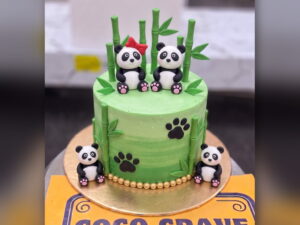 Green Panda Bamboo Birthday Cake in Lahore