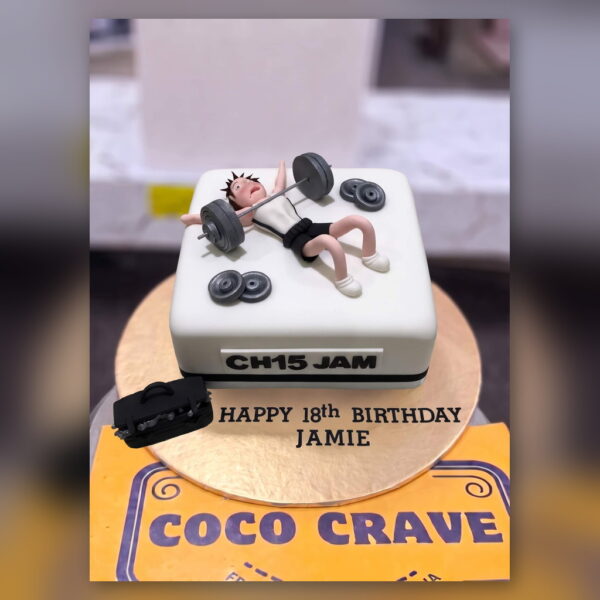 Gym Cake 18th Birthday in Lahore — delivered in Eme Society, Lahore