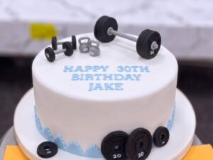 Gym Cake with Barbell and Weights in Lahore