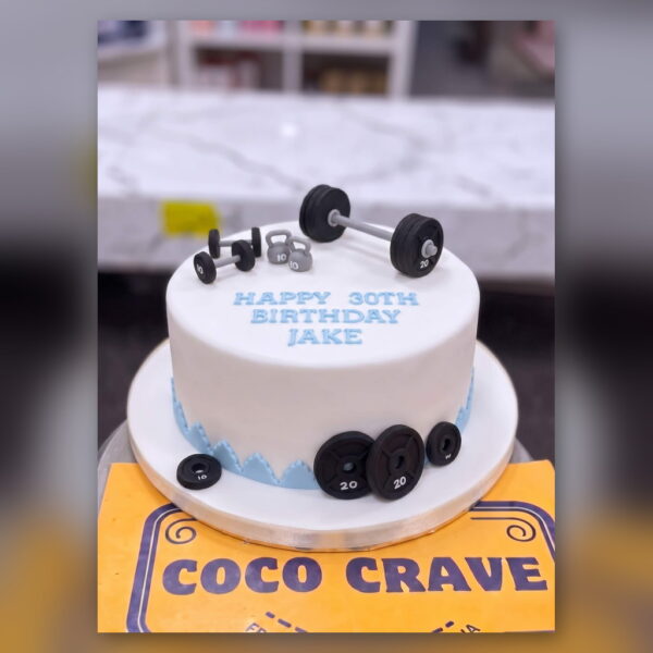 Gym Cake with Barbell and Weights in Lahore — delivered in Lake City, Lahore