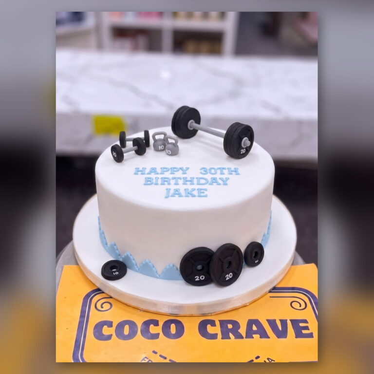 Gym Cake with Barbell and Weights in Lahore