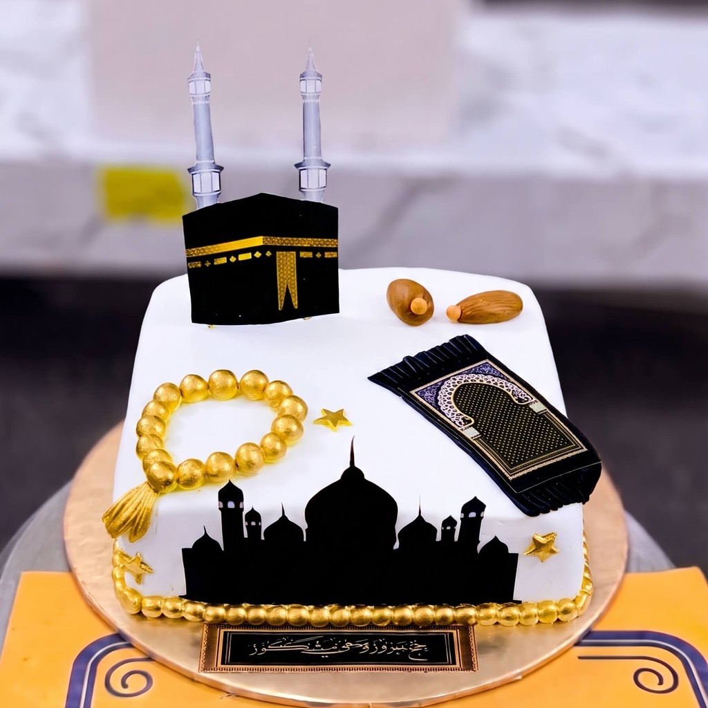 Hajj Mubarak Kaaba Cake in Lahore Hajj Mubarak Kaaba Cake — CocoCrave.pk Lahore