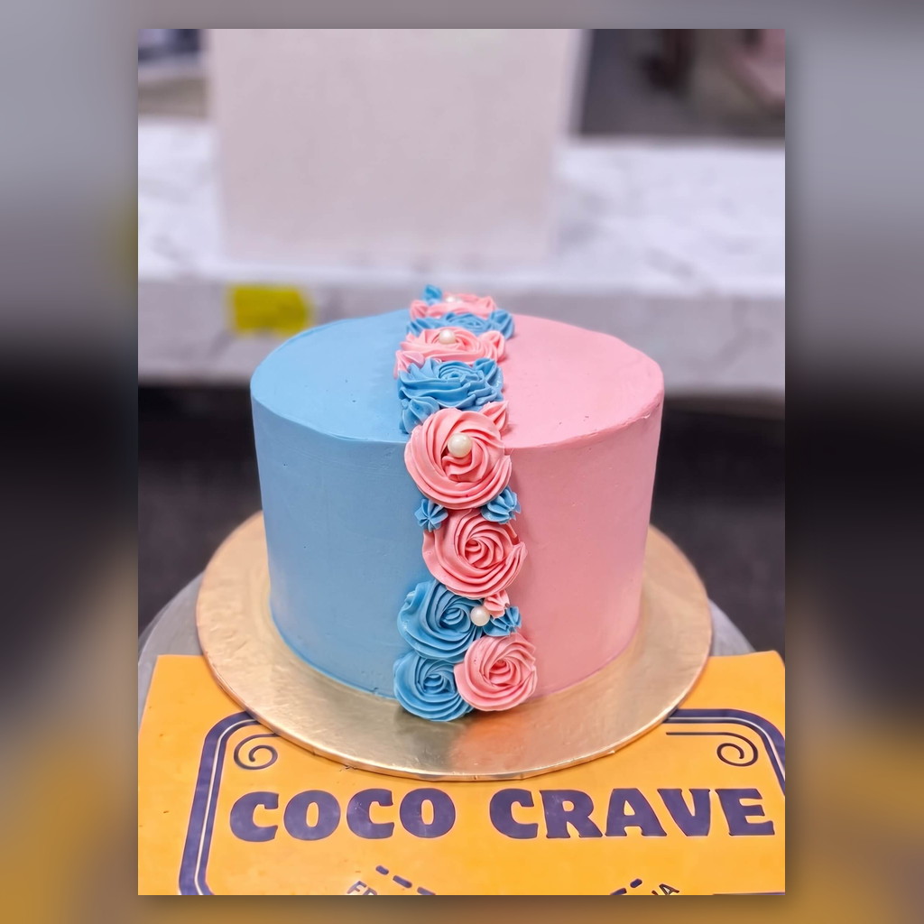 Half Blue Half Pink Rose Cake in Lahore Half Blue Half Pink Rose Cake in Lahore — CocoCrave.pk Lahore
