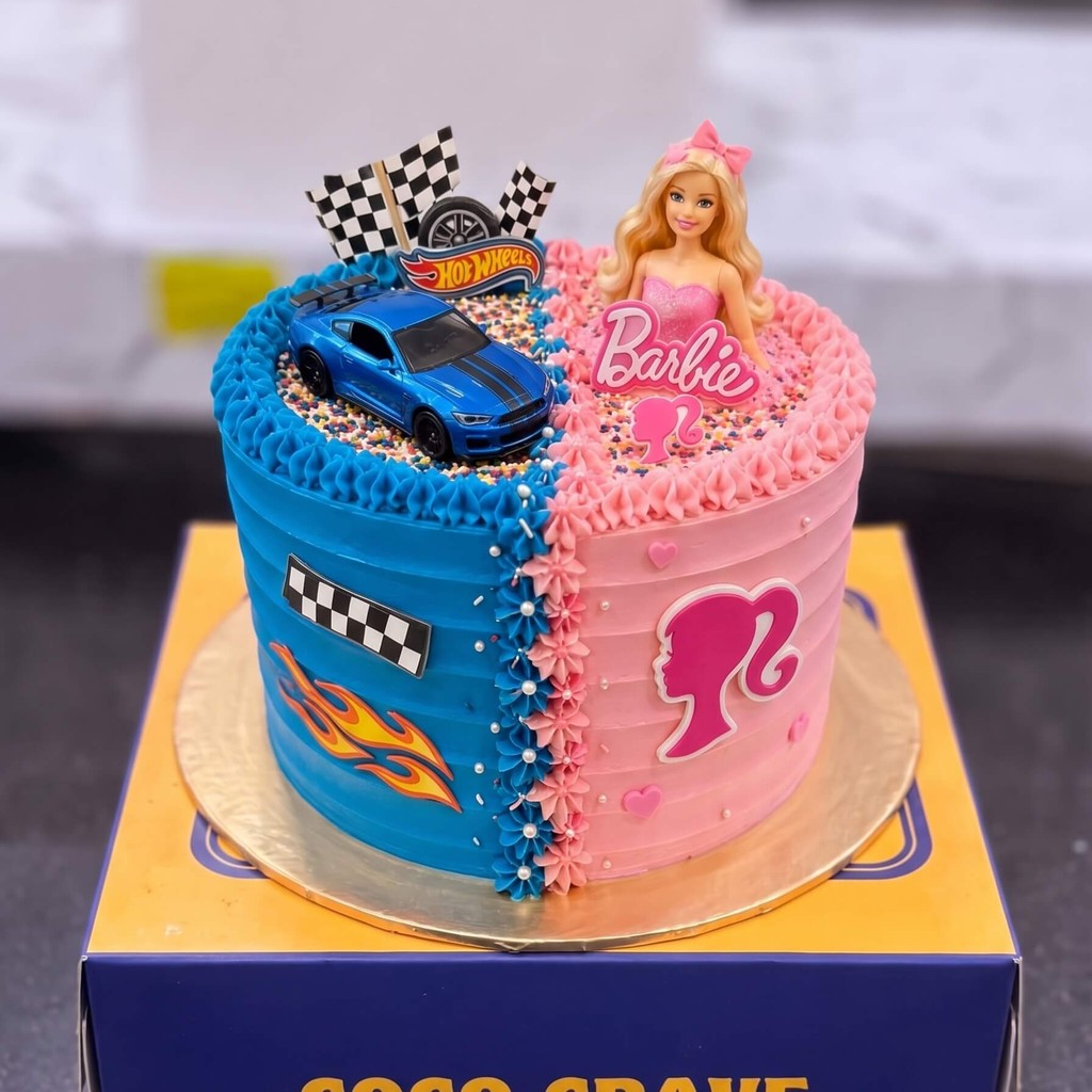Half Car Half Barbie Cake in Lahore Half Car Half Barbie Cake by CocoCrave.pk in Lahore
