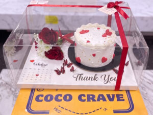 Heart Thank You Cake and Red Rose Gift Box in Lahore