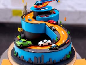 Helicopter and Car Track Cake in Lahore