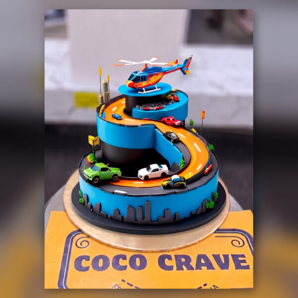 Helicopter and Car Track Cake in Lahore — delivered in Lahore