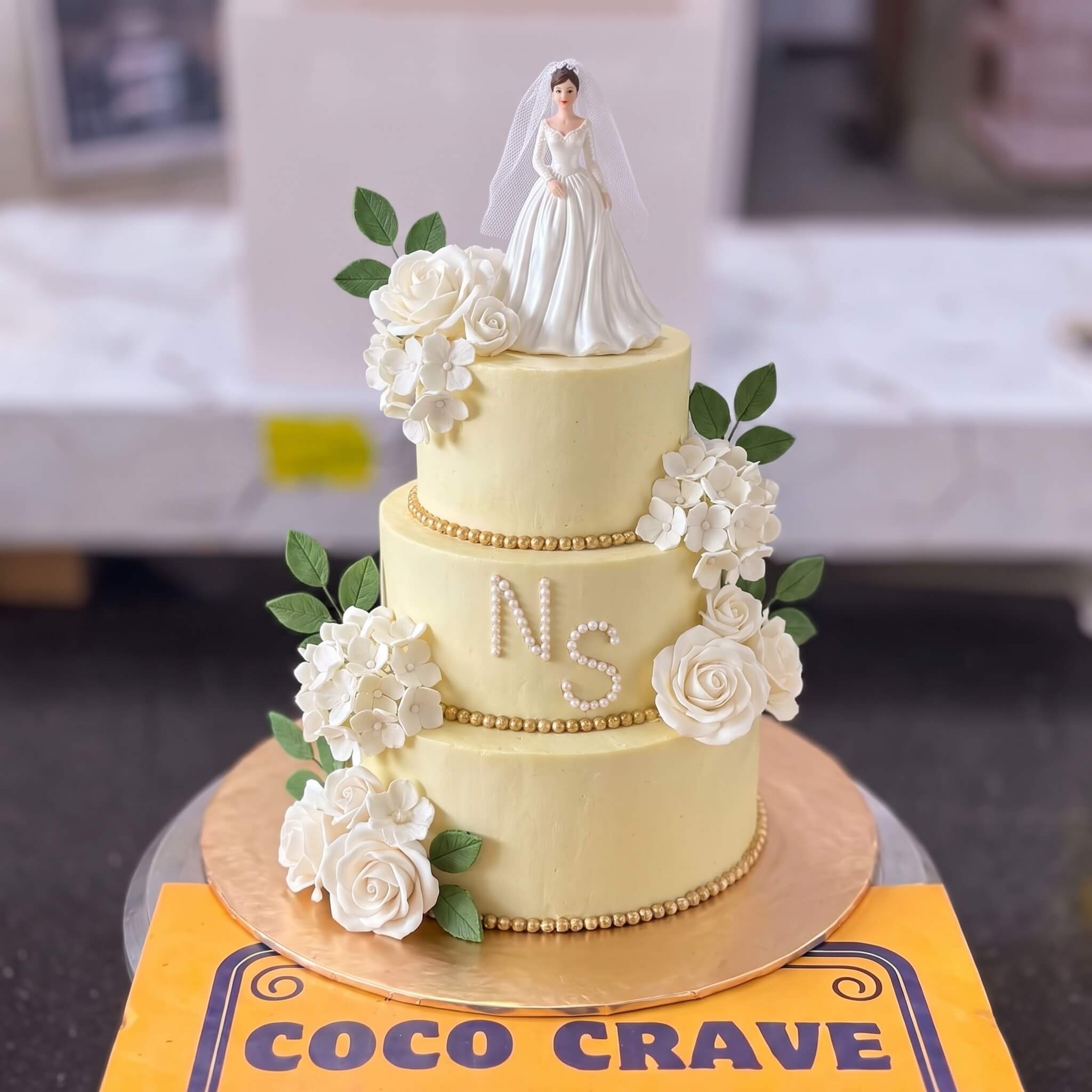 Ivory Rose Two Tier Bride Cake in Lahore Ivory Rose Two Tier Bride Cake in Lahore — CocoCrave Lahore