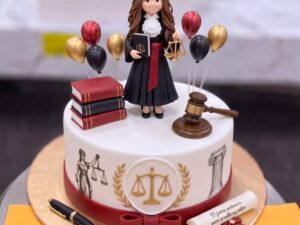Lady Lawyer Cake with Gavel in Lahore