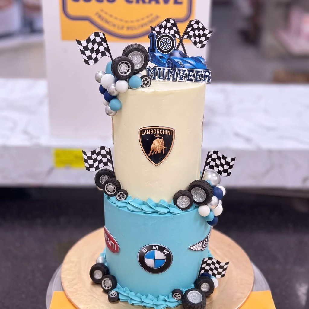 Lamborghini and BMW Car Cake in Lahore Lamborghini and BMW Car Cake — CocoCrave.pk Lahore