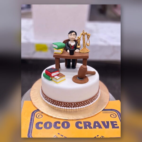 Lawyer Cake with Gavel and Books in Lahore — delivered in Lahore