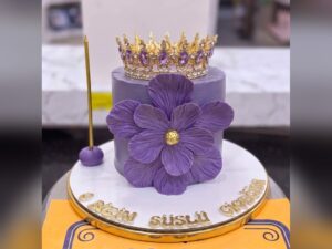 Lilac Purple Blossom Crown Cake in Lahore by CocoCrave.pk in Lahore