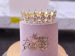 Lilac Velvet Princess Crown Cake in Lahore