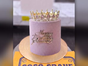 Lilac Velvet Princess Crown Cake in Lahore — CocoCrave.pk Lahore