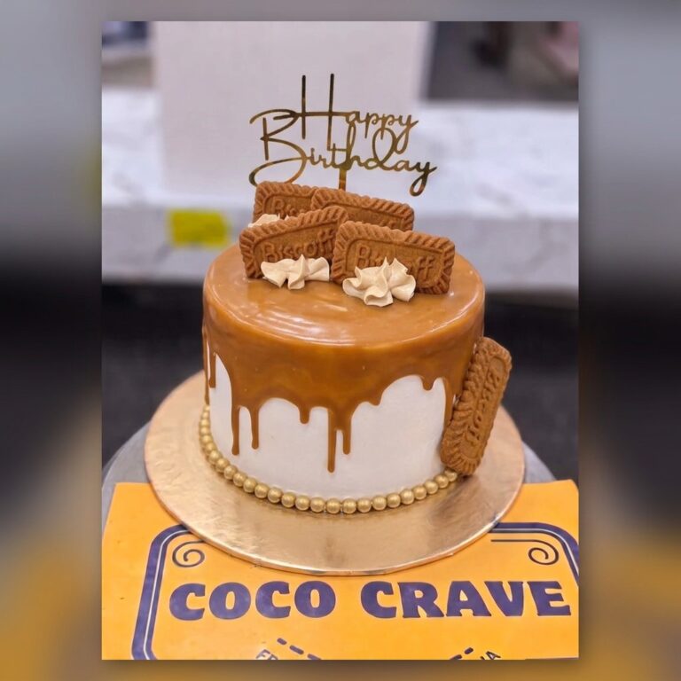 Lotus Biscoff Birthday Drip Cake in Lahore