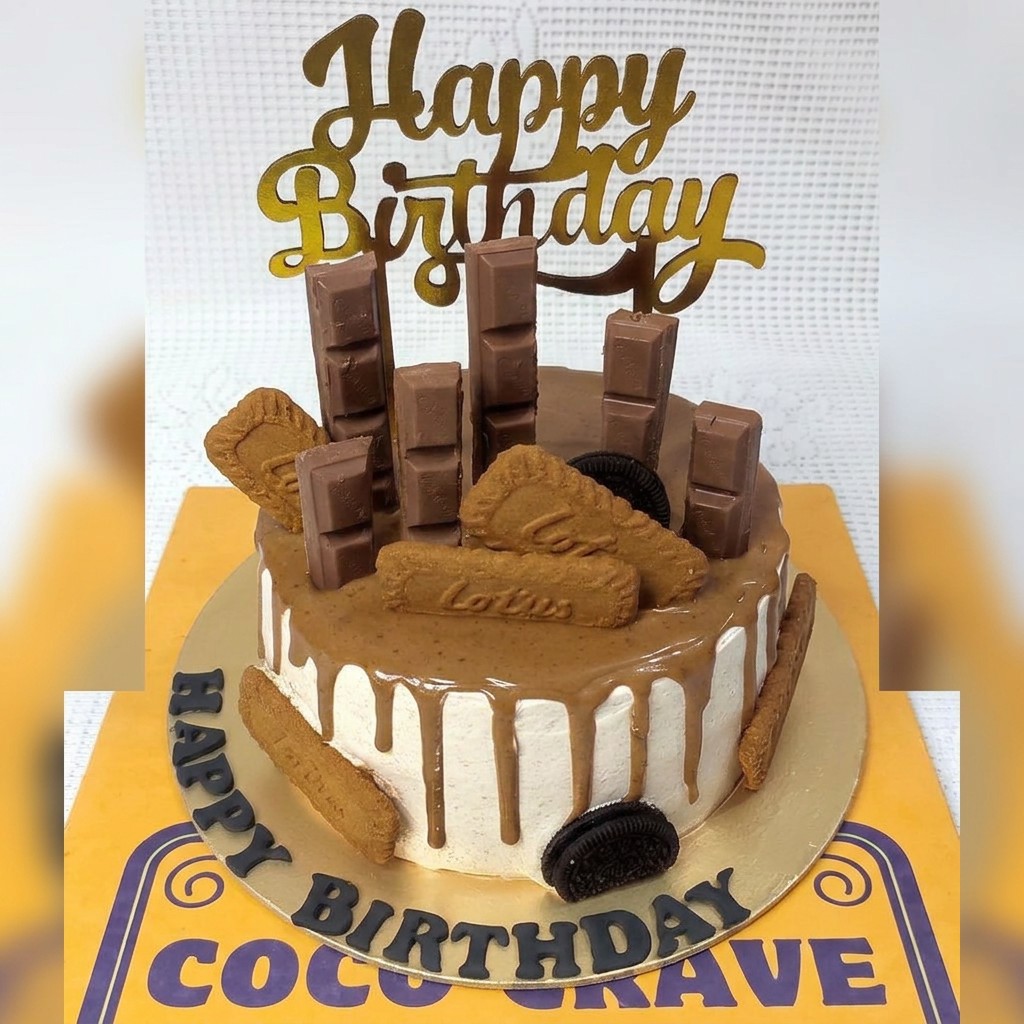 Lotus Biscoff Chocolate Bar Birthday Cake in Lahore Lotus Biscoff Chocolate Bar Birthday Cake in Lahore — CocoCrave Lahore