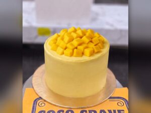 Mango Cubes Cream Cake in Lahore
