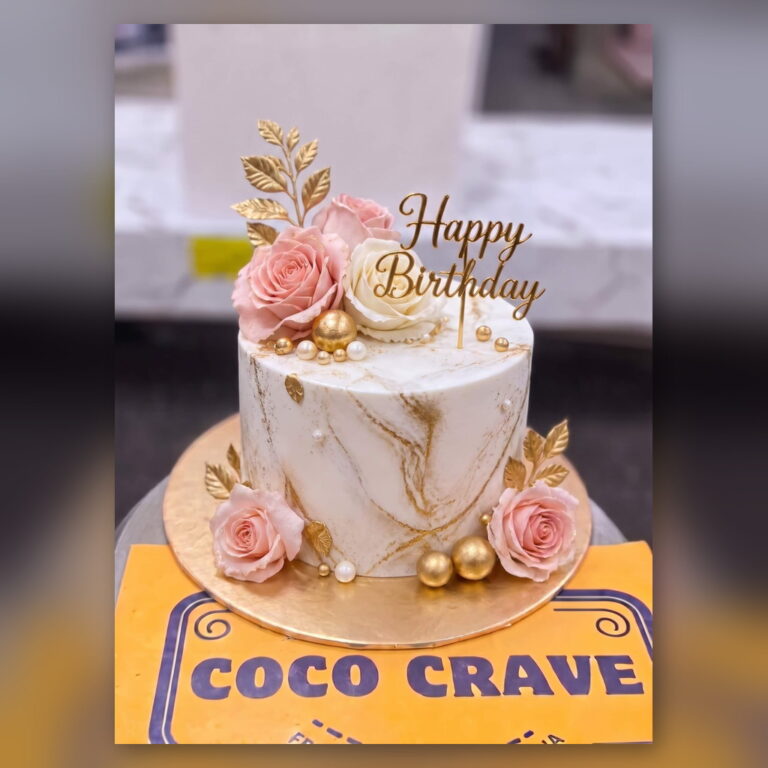 Marble Rose Crown Cake in Lahore