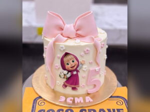 Masha Birthday Cake with Pink Bow in Lahore — CocoCrave.pk Lahore