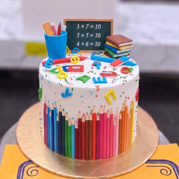 Maths Teacher Cake with Pencils in Lahore — delivered in Gulberg, Lahore