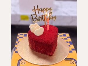 Mini Red Velvet Heart Birthday Cake in Lahore