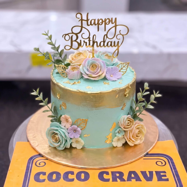 Mint Pastel Rose Birthday Cake in Lahore