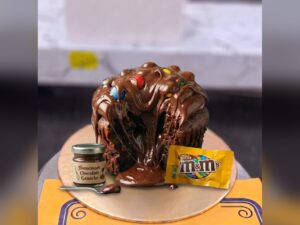 Dark Molten Chocolate and M&Ms Cupcake in Lahore by CocoCrave.pk in Lahore