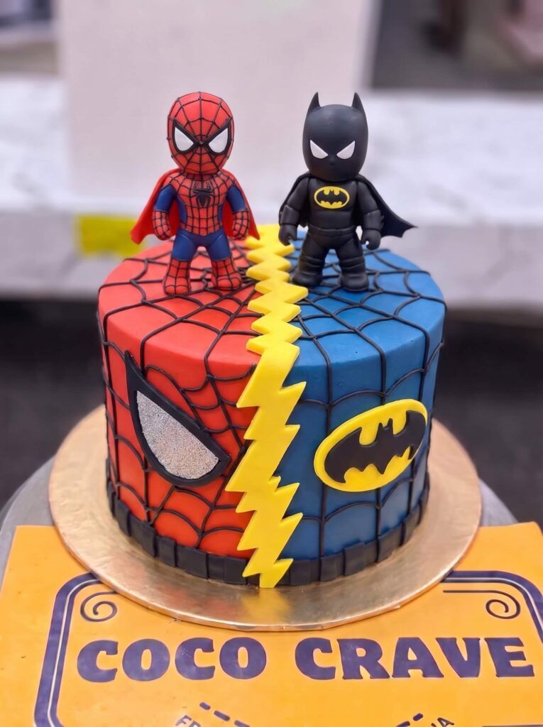 Spiderman and Batman Cake in Lahore