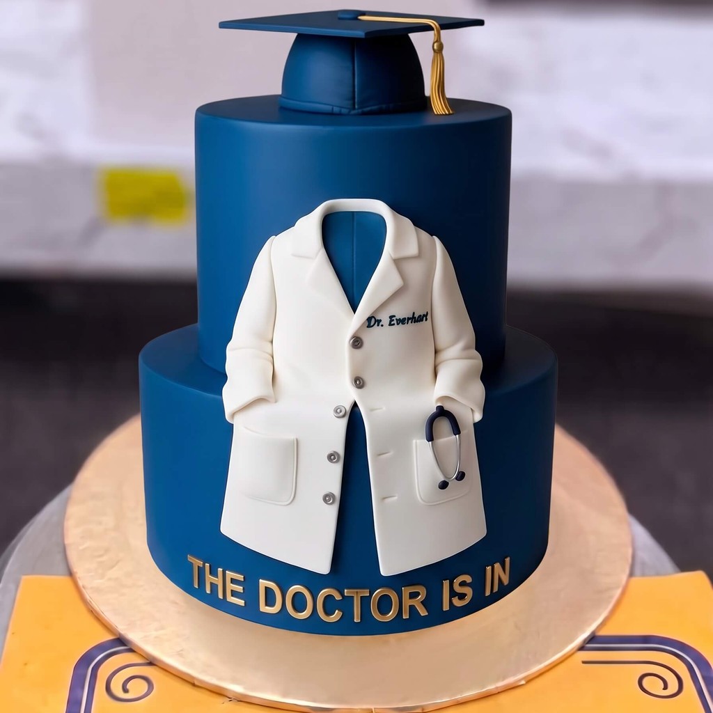 Navy Doctor Graduation Cake in Lahore Navy Doctor Graduation Cake by CocoCrave.pk in Lahore