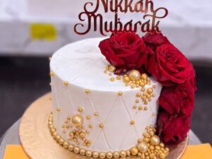 Nikkah Mubarak Rose Cake in Lahore