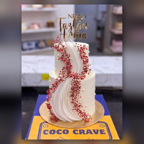 Nikkah Mubarak Three Tier Cake in Lahore — delivered in Sabzazar, Lahore
