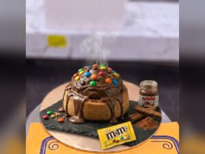 Nutella and M&Ms Loaded Cinnamon Roll in Lahore by CocoCrave.pk in Lahore