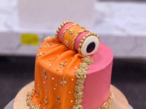 Orange & Pink Chooriyan Mehndi Cake in Lahore