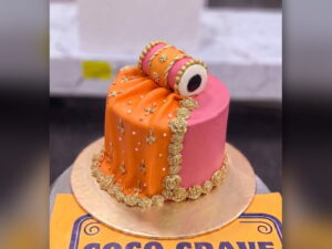 Orange & Pink Chooriyan Mehndi Cake in Lahore