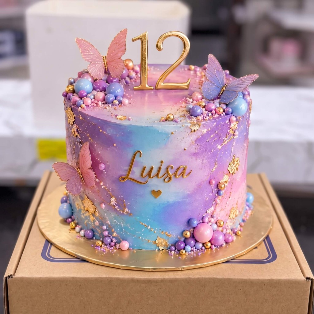 Pastel Butterfly 12th Birthday Cake in Lahore Pastel Butterfly 12th Birthday Cake by CocoCrave.pk in Lahore