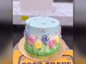 Pastel Butterfly Garden Cake in Lahore